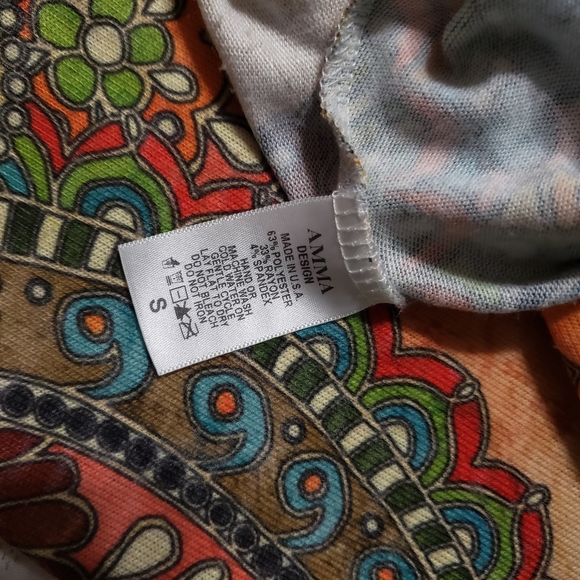 AMMA Design Multicolored Sweater Tunic Dress - Size Small. Boho hippie - Picture 2 of 5